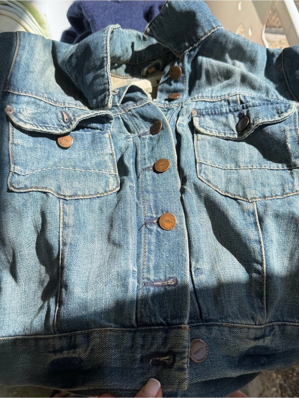 Classic Womans Denim Jacket - Light Blue - ready for some patches to spice it up